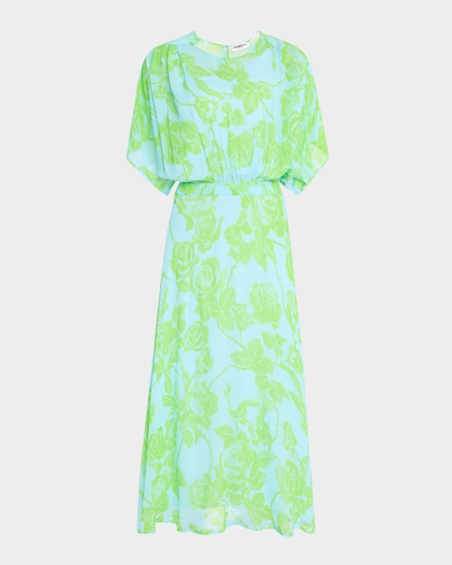 Hikart Fluid Floral Midi Dress